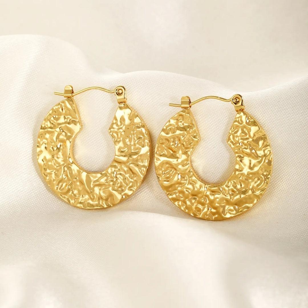 Golden Anti-Tarnish Hoops Earrings