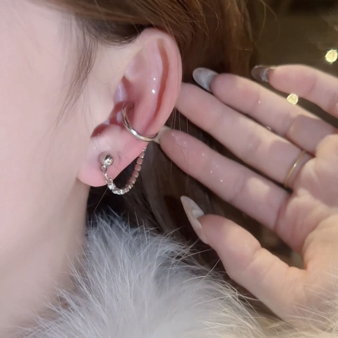 Sleek Orbit Drapes Earcuff Earrings