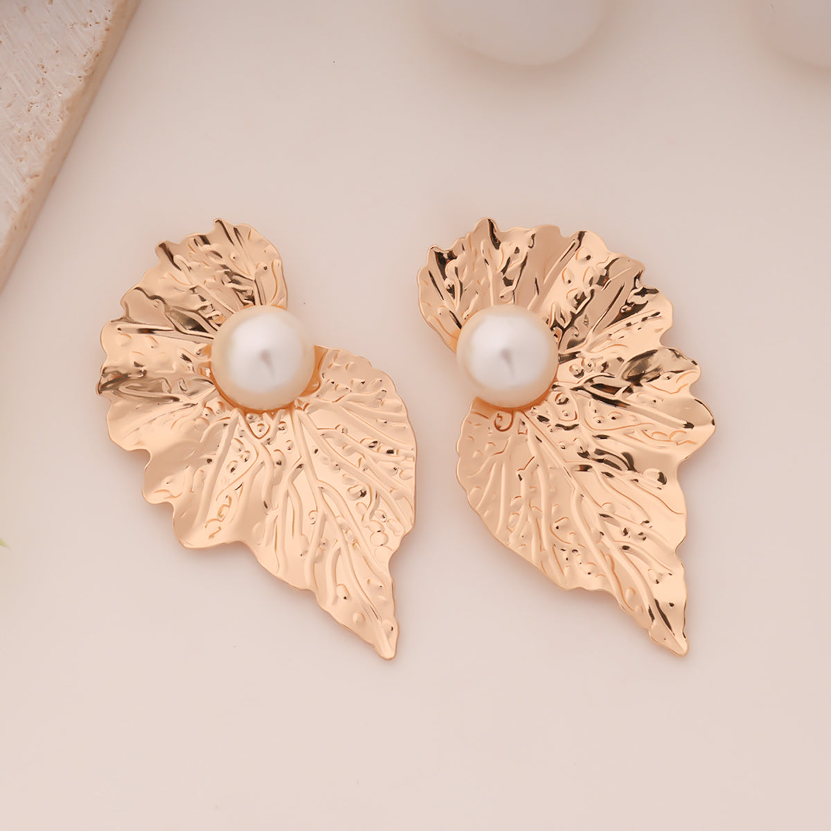 Pearl Petal Statement Earrings