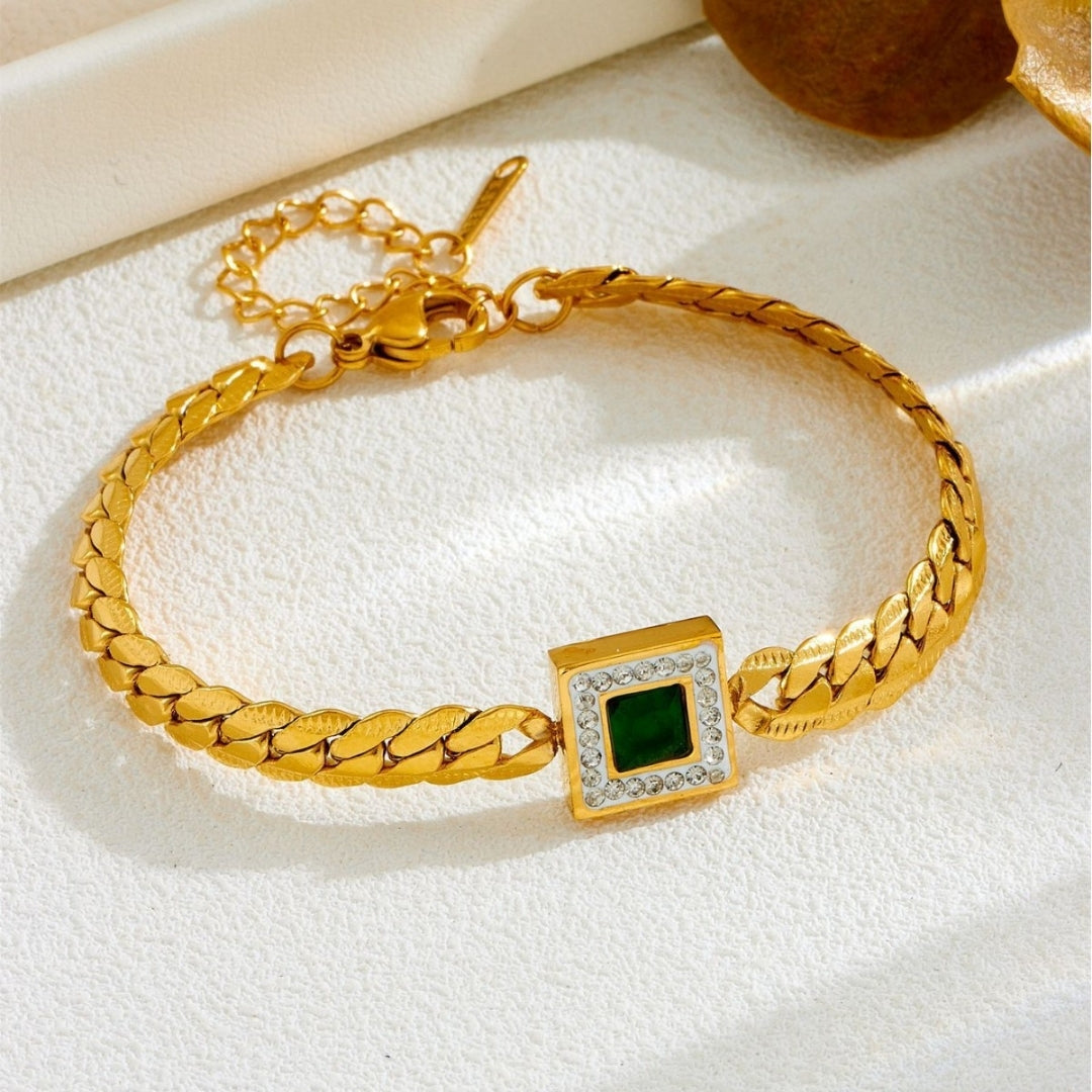Regal Green Stone Bracelet