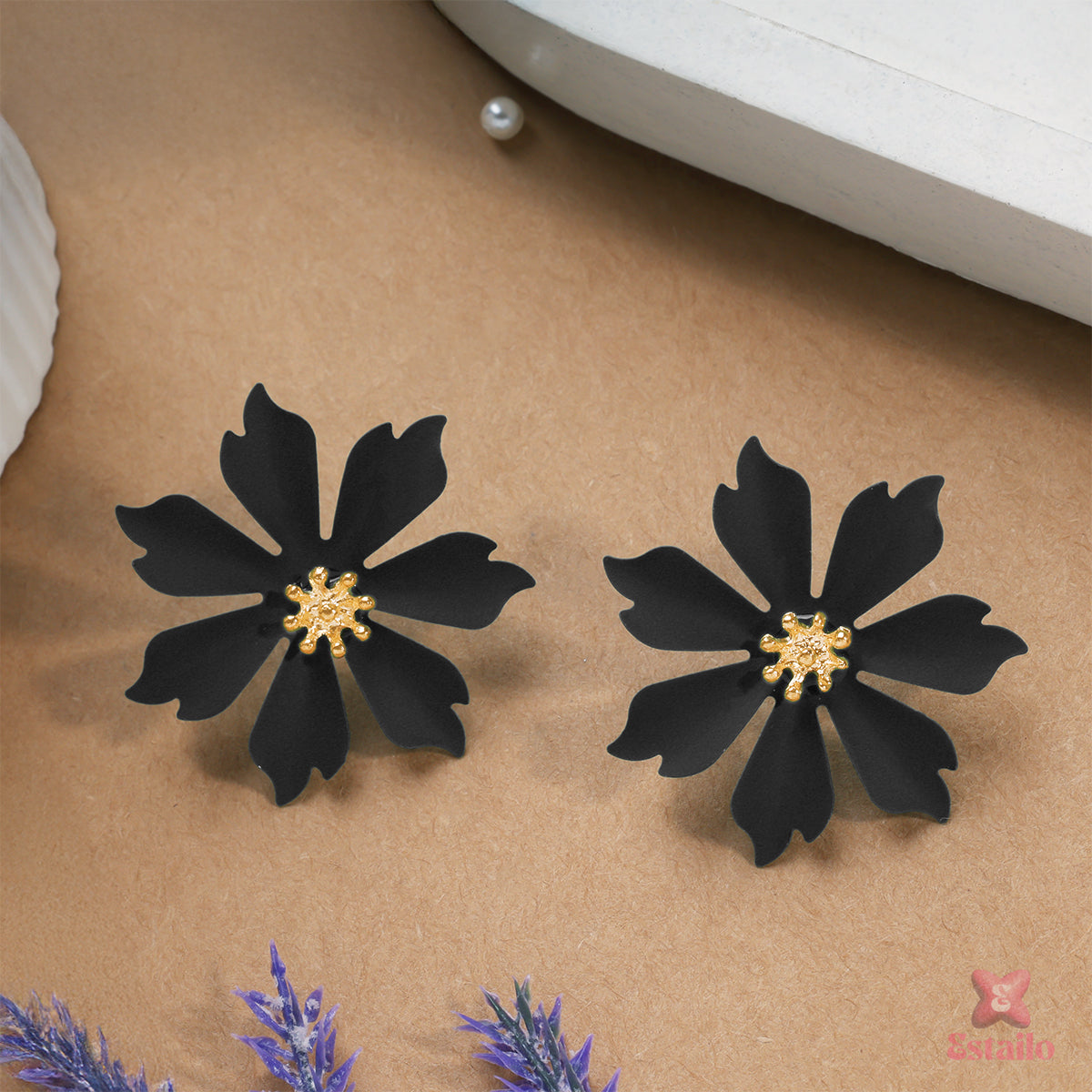 Dark Blossom Studs Earring