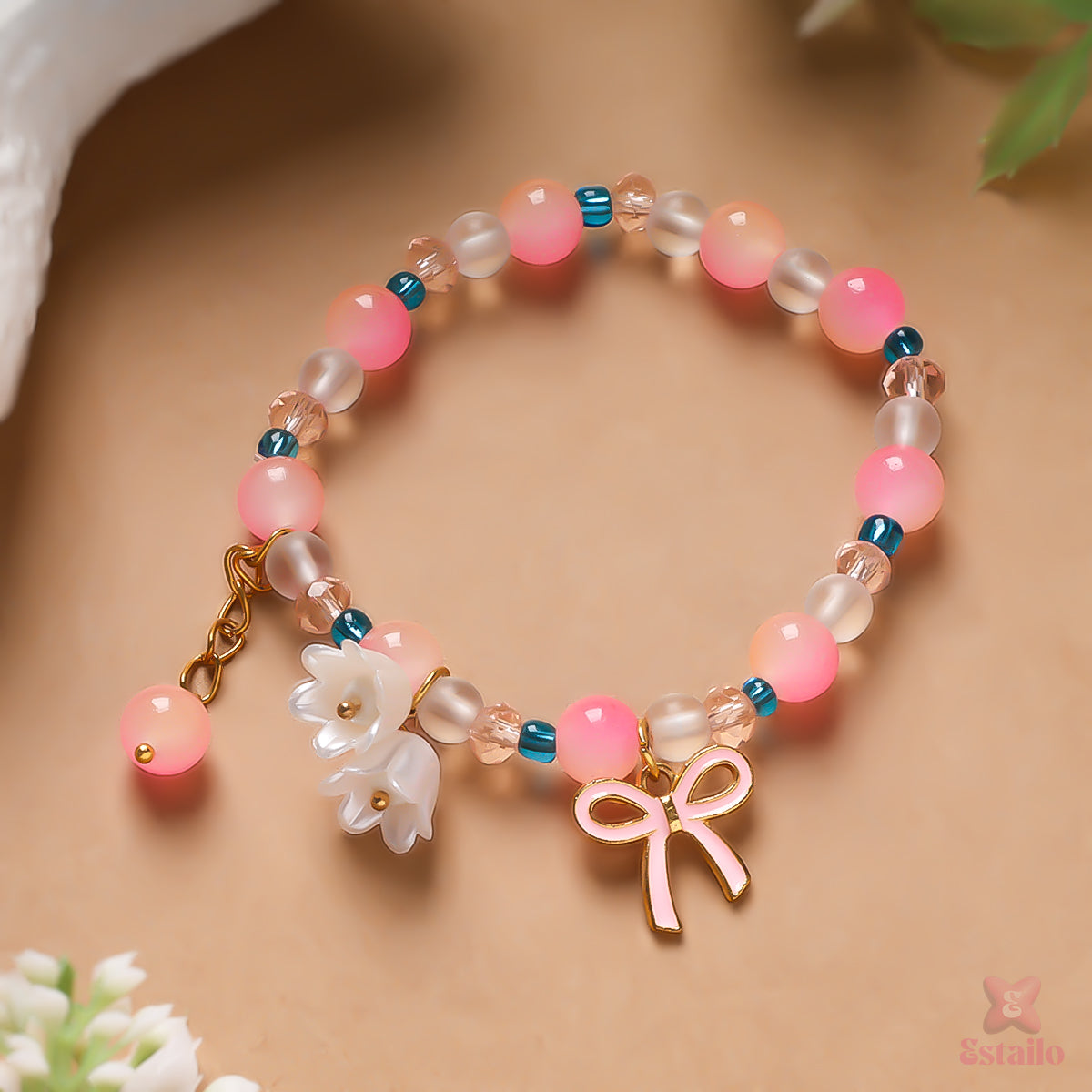 Bowtique Charm Pearl Bracelet