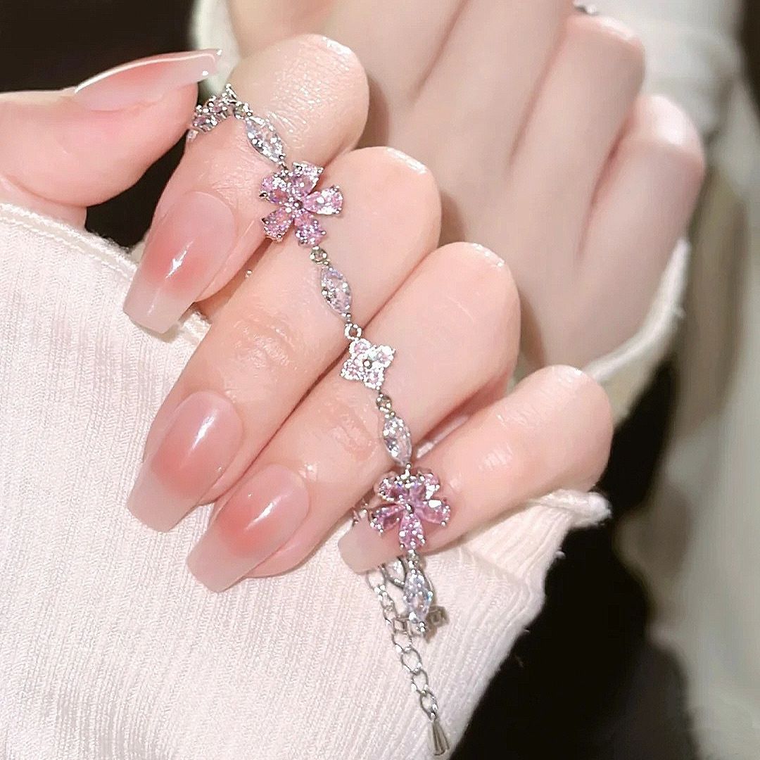 Pink Crystal Blossom Bracelet
