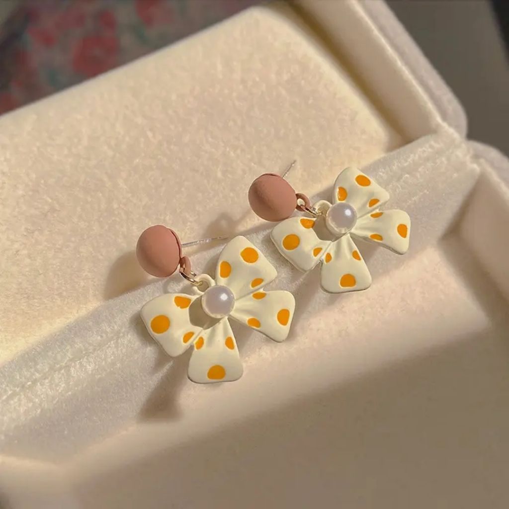 Polka Bow Drops Earrings