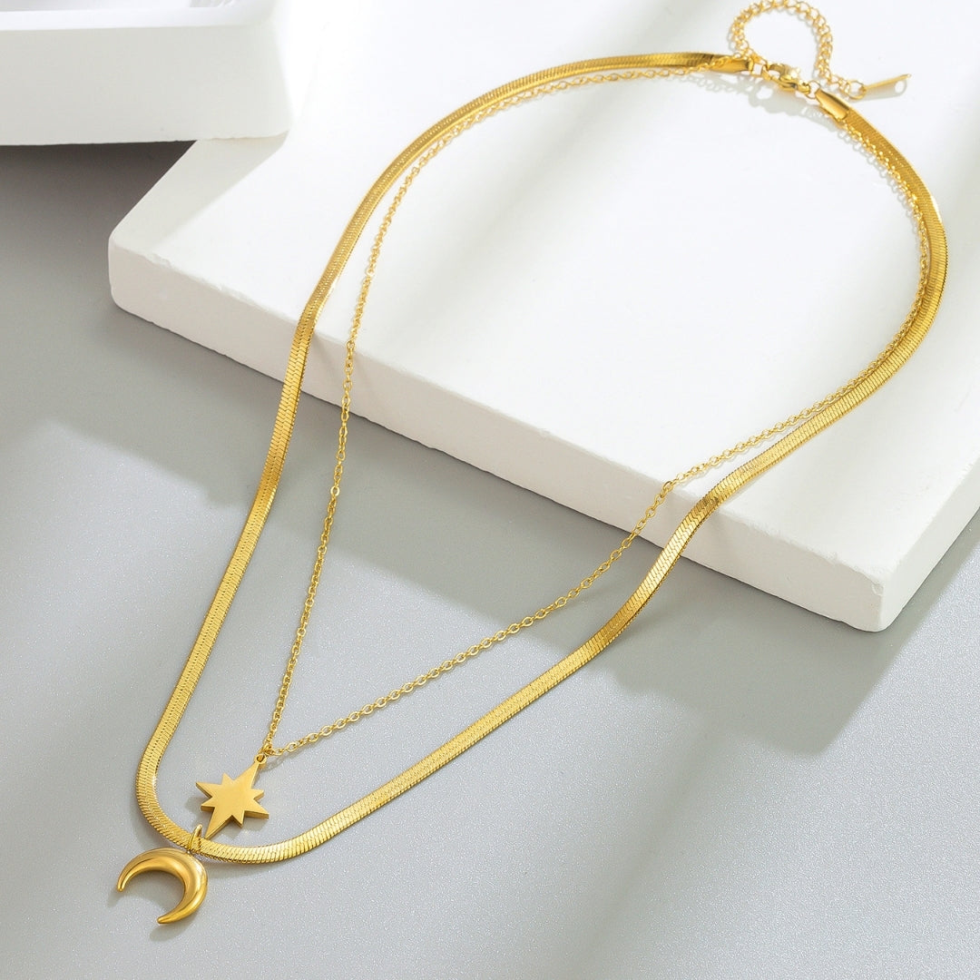 Twinkle & Crescent Duo Necklace