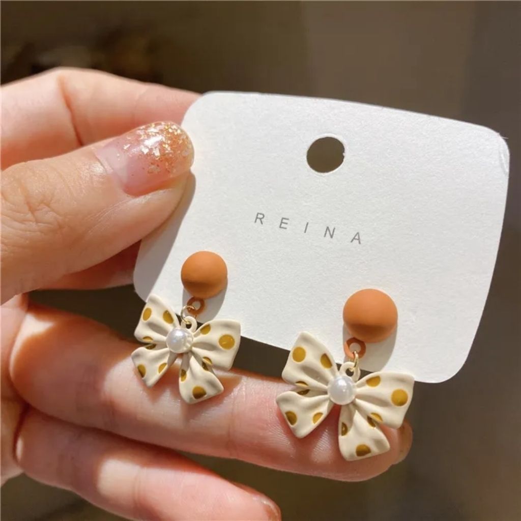 Polka Bow Drops Earrings