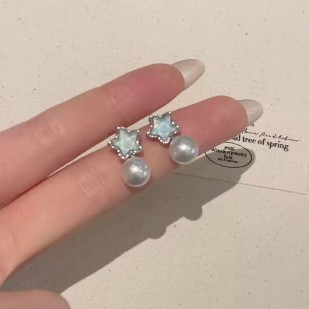 Imperial Star Pearls Drop Earrings