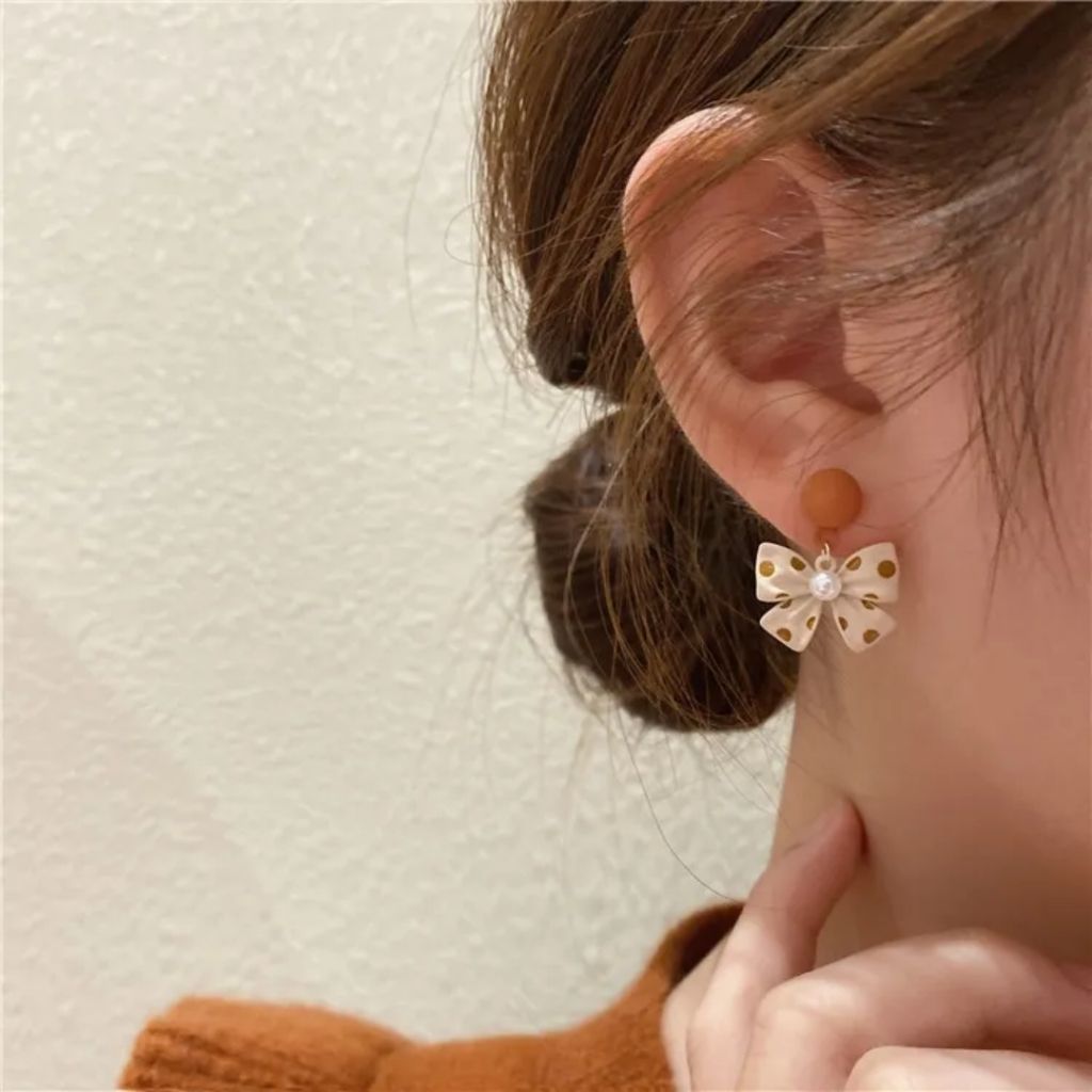 Polka Bow Drops Earrings