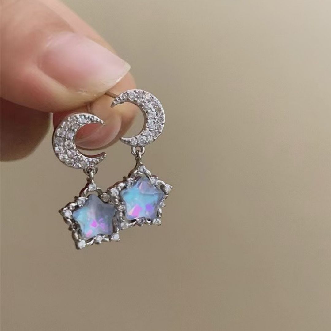 Stardust Crescent Drops Earrings