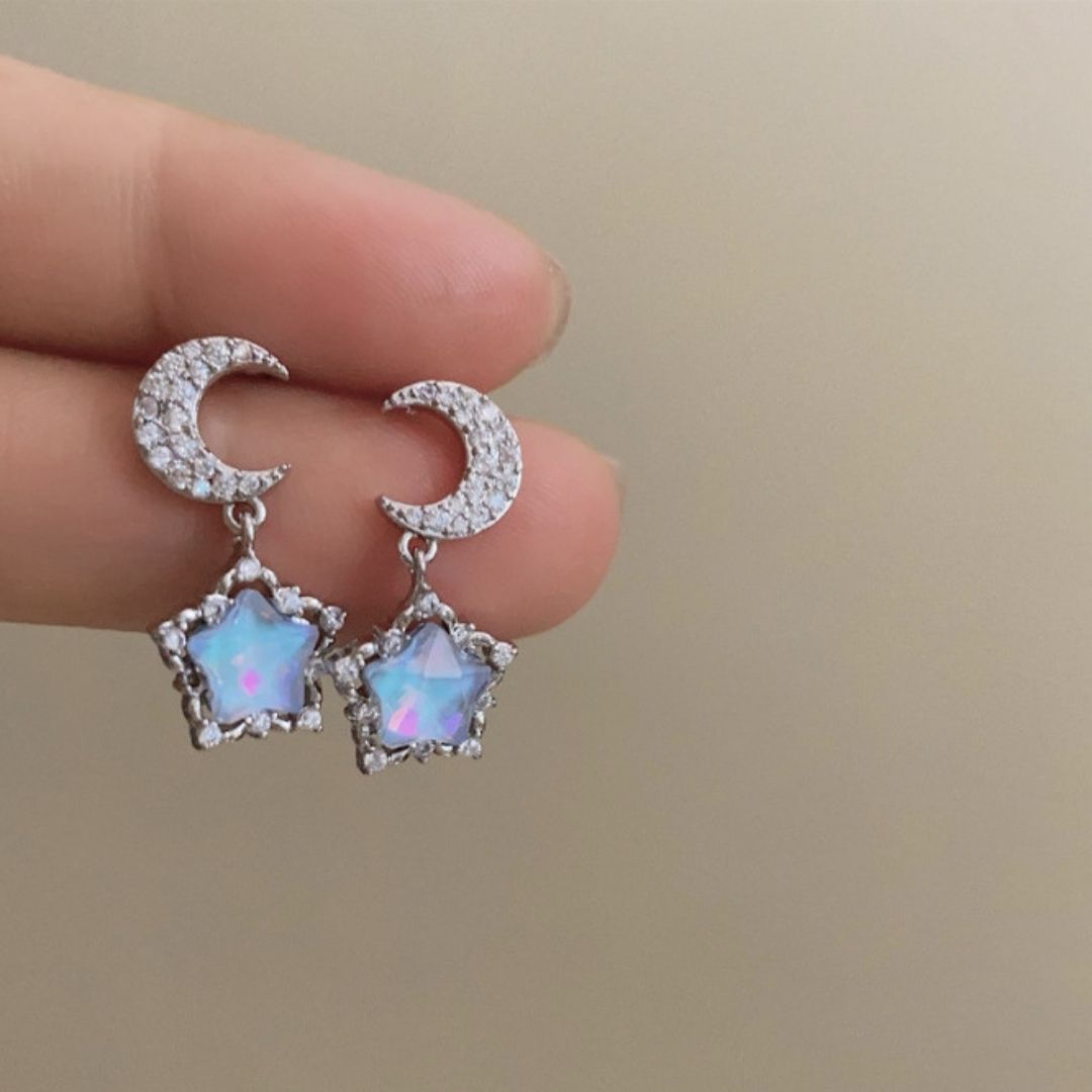 Stardust Crescent Drops Earrings