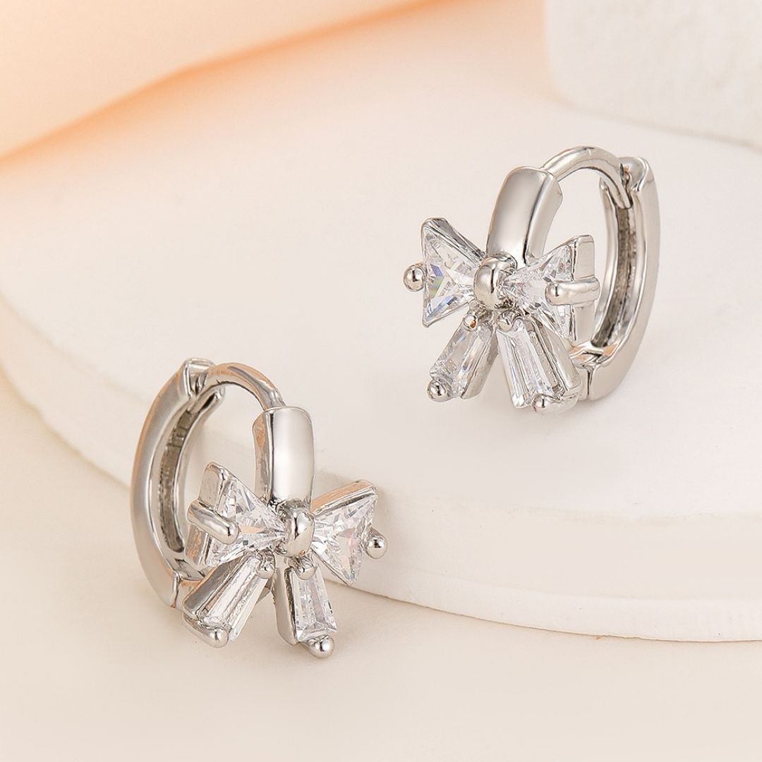 Silver Bowknot Earrings