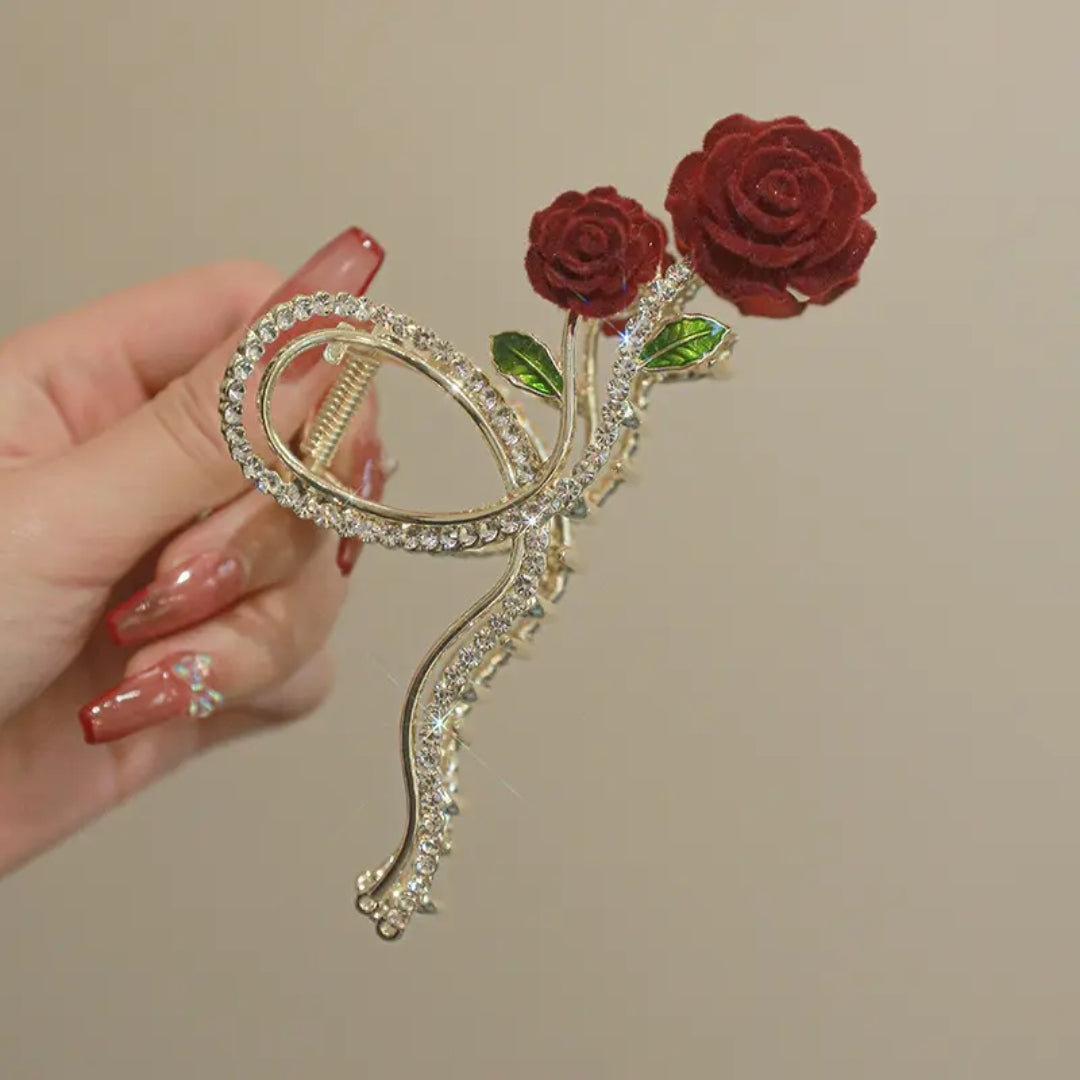 Rose Pearl Bloom Hair Claw
