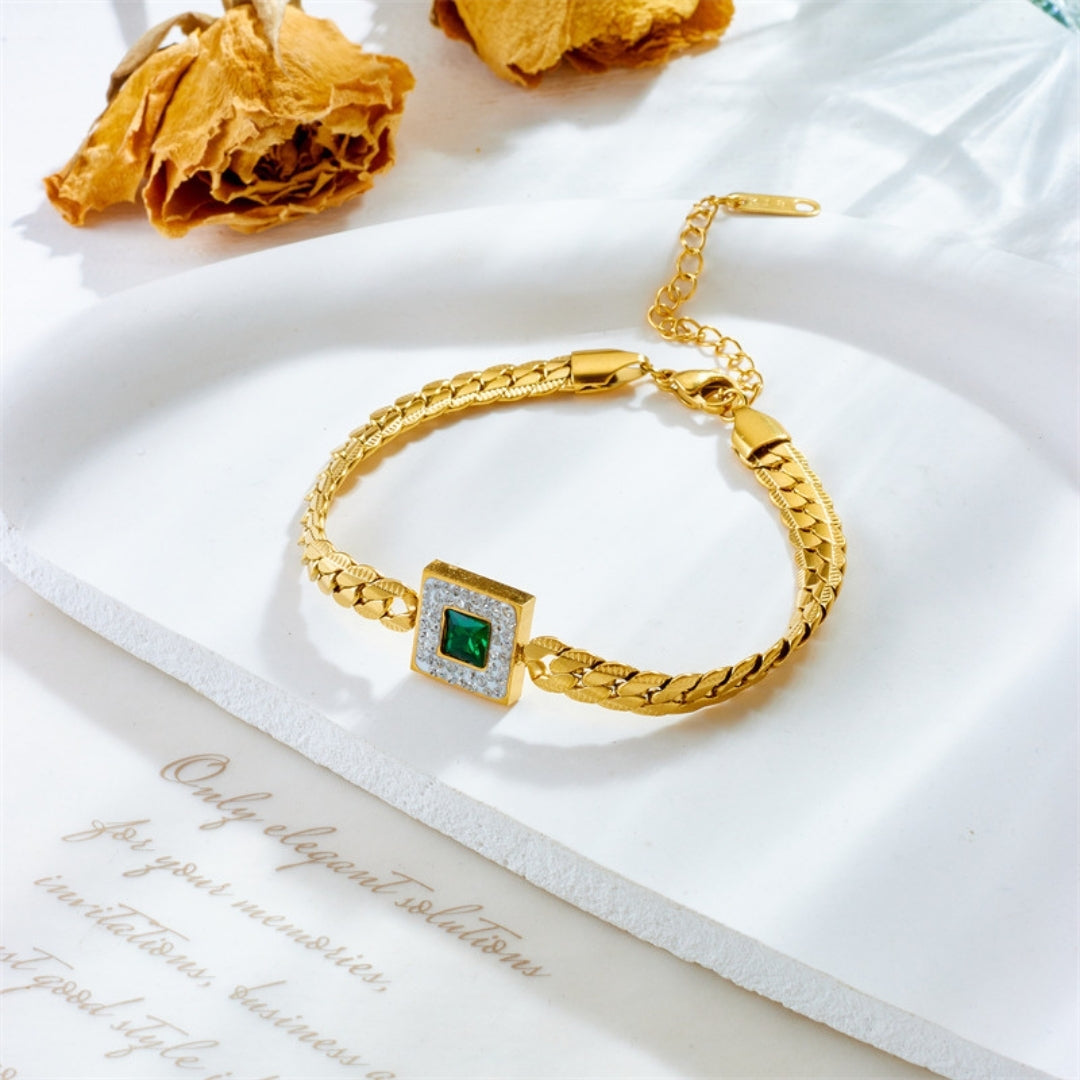 Regal Green Stone Bracelet