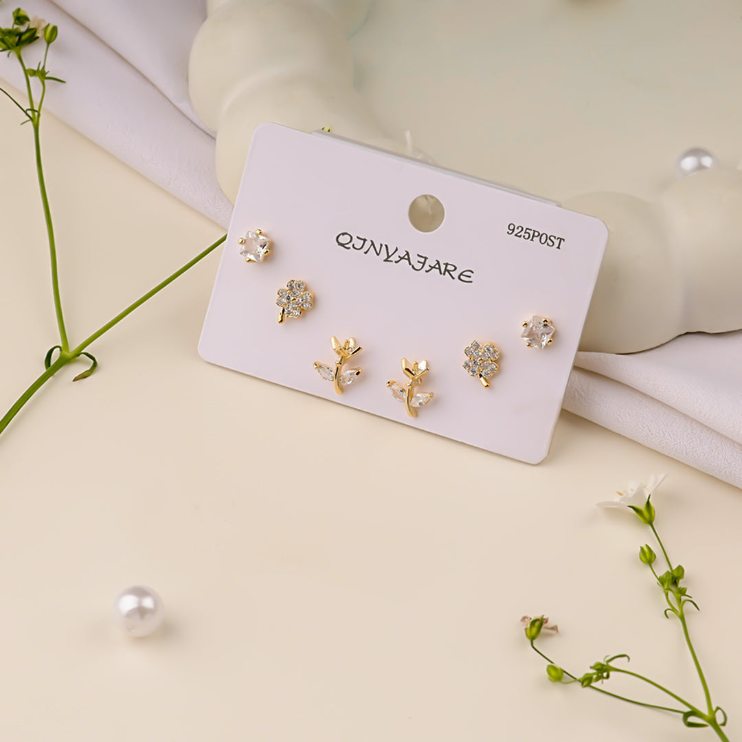 Golden Stud Combo Earrings