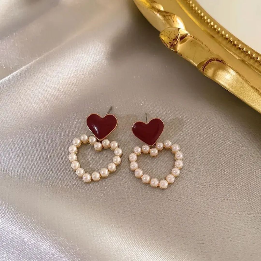 Brownish Heart Drop Earring