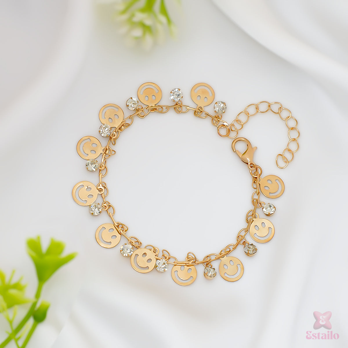 Golden Smiley Stone Bracelet