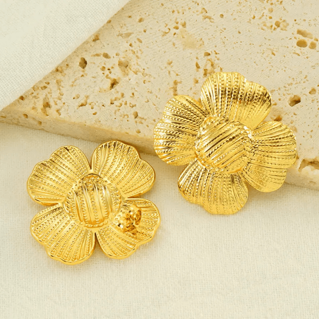 As Pretty Golden Flower  Earrings