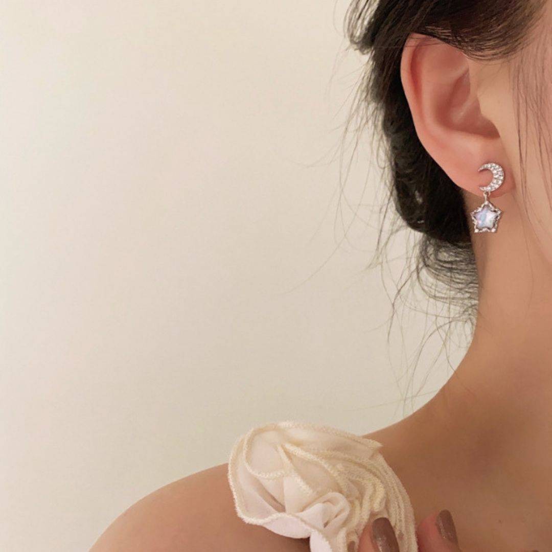 Stardust Crescent Drops Earrings