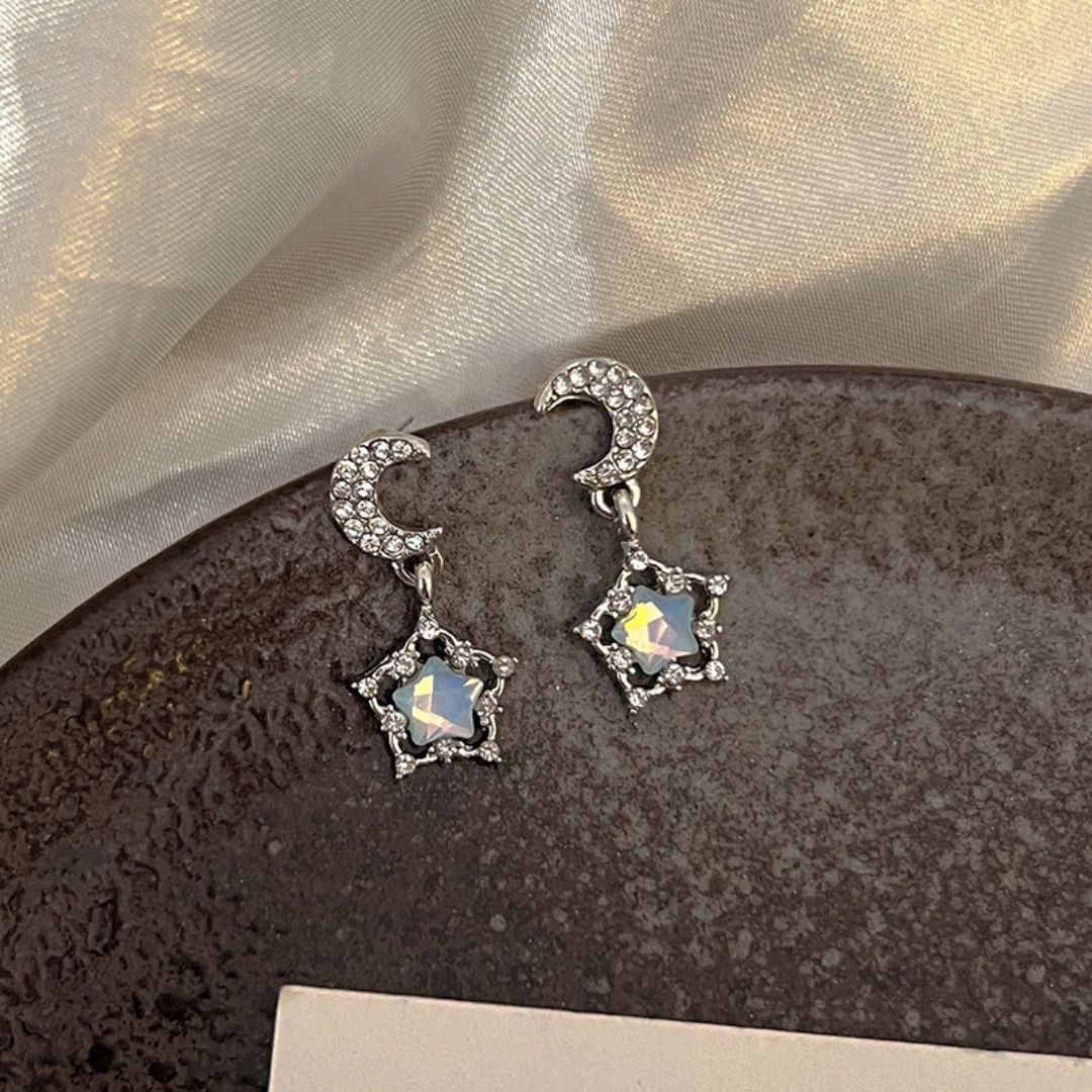 Stardust Crescent Drops Earrings
