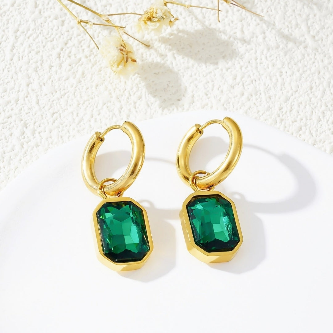 Sovereign Green Hoops Earrings