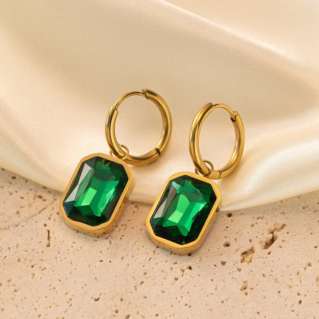 Sovereign Green Hoops Earrings