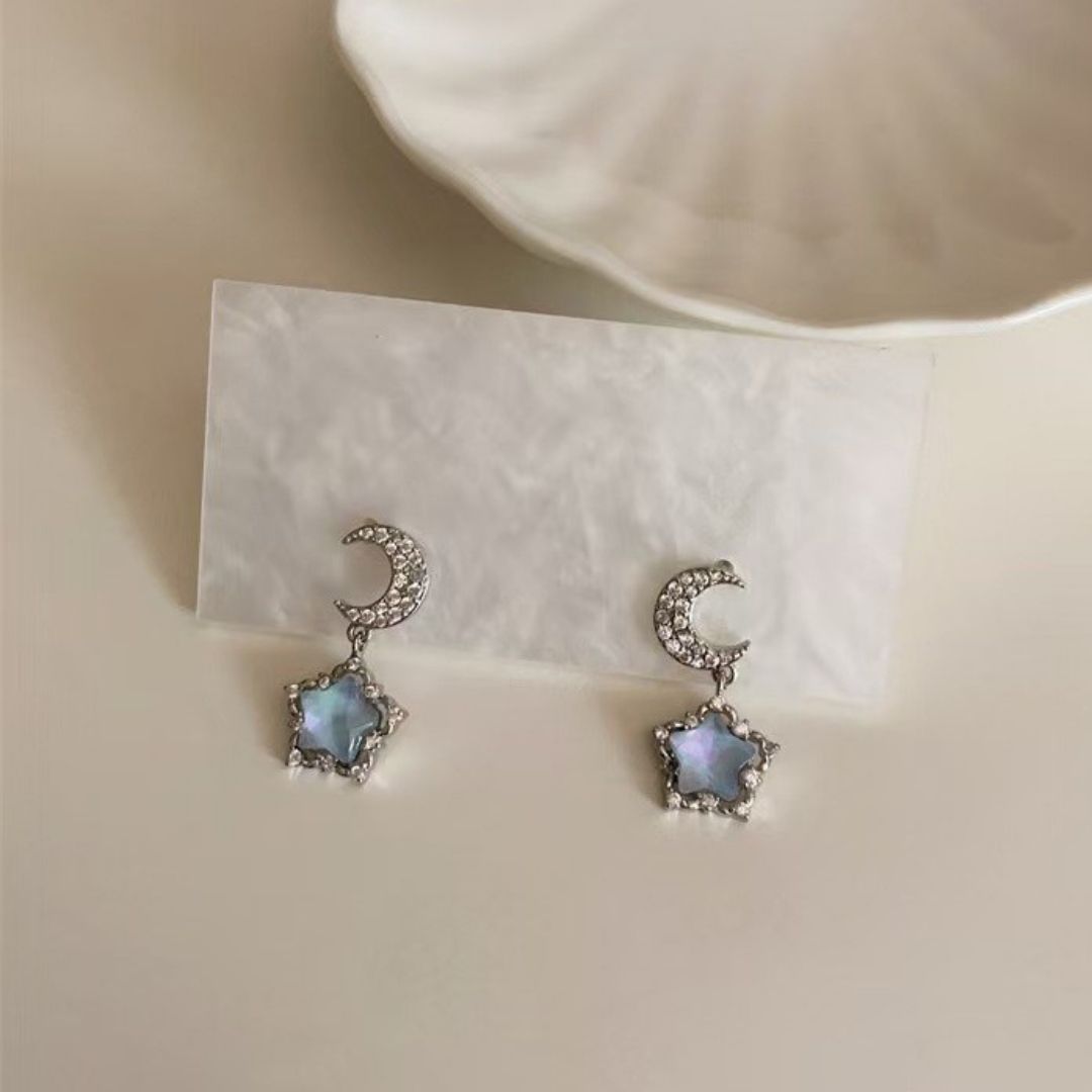 Stardust Crescent Drops Earrings