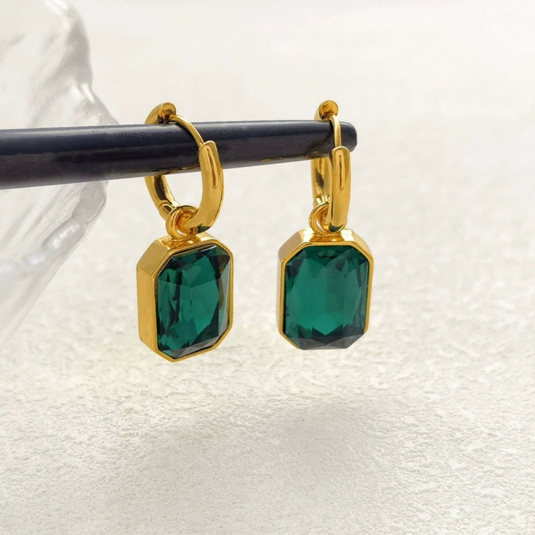 Sovereign Green Hoops Earrings