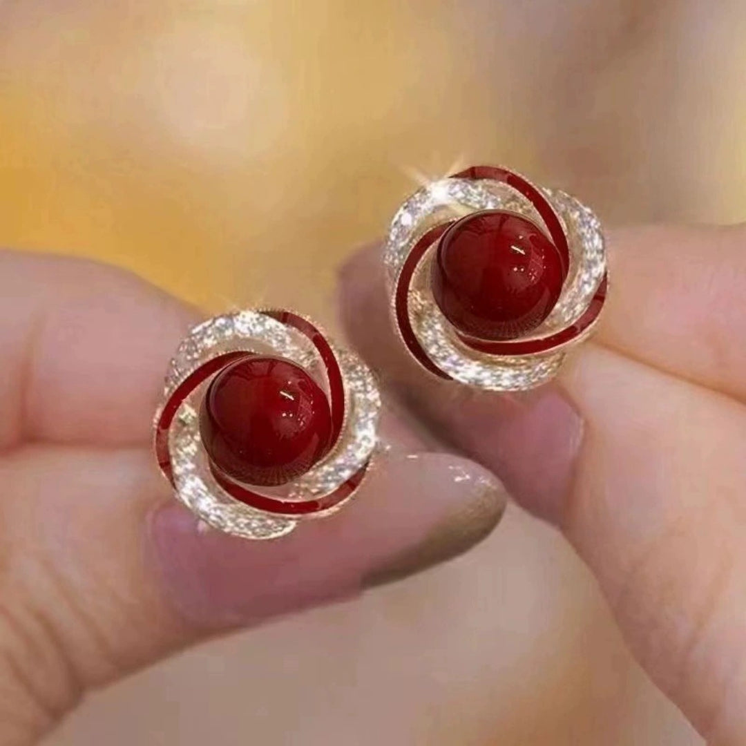 Regal Red Twists Earrings