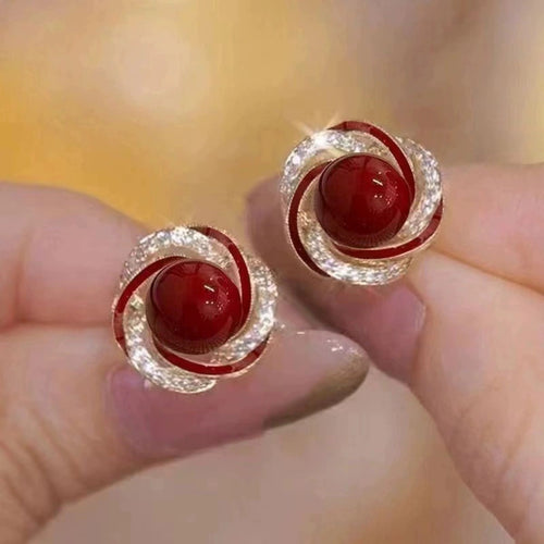 Regal Red Twists Earrings