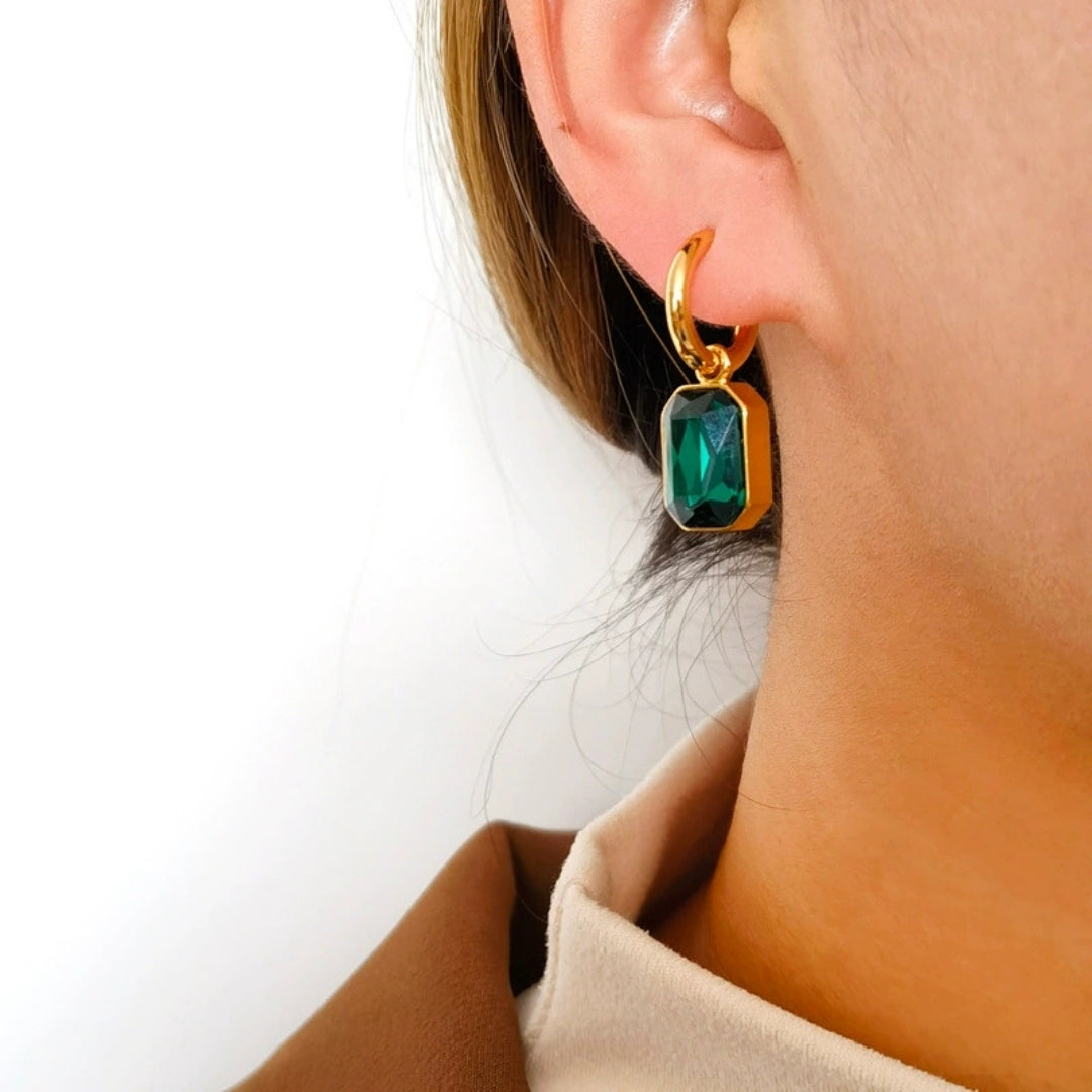 Sovereign Green Hoops Earrings