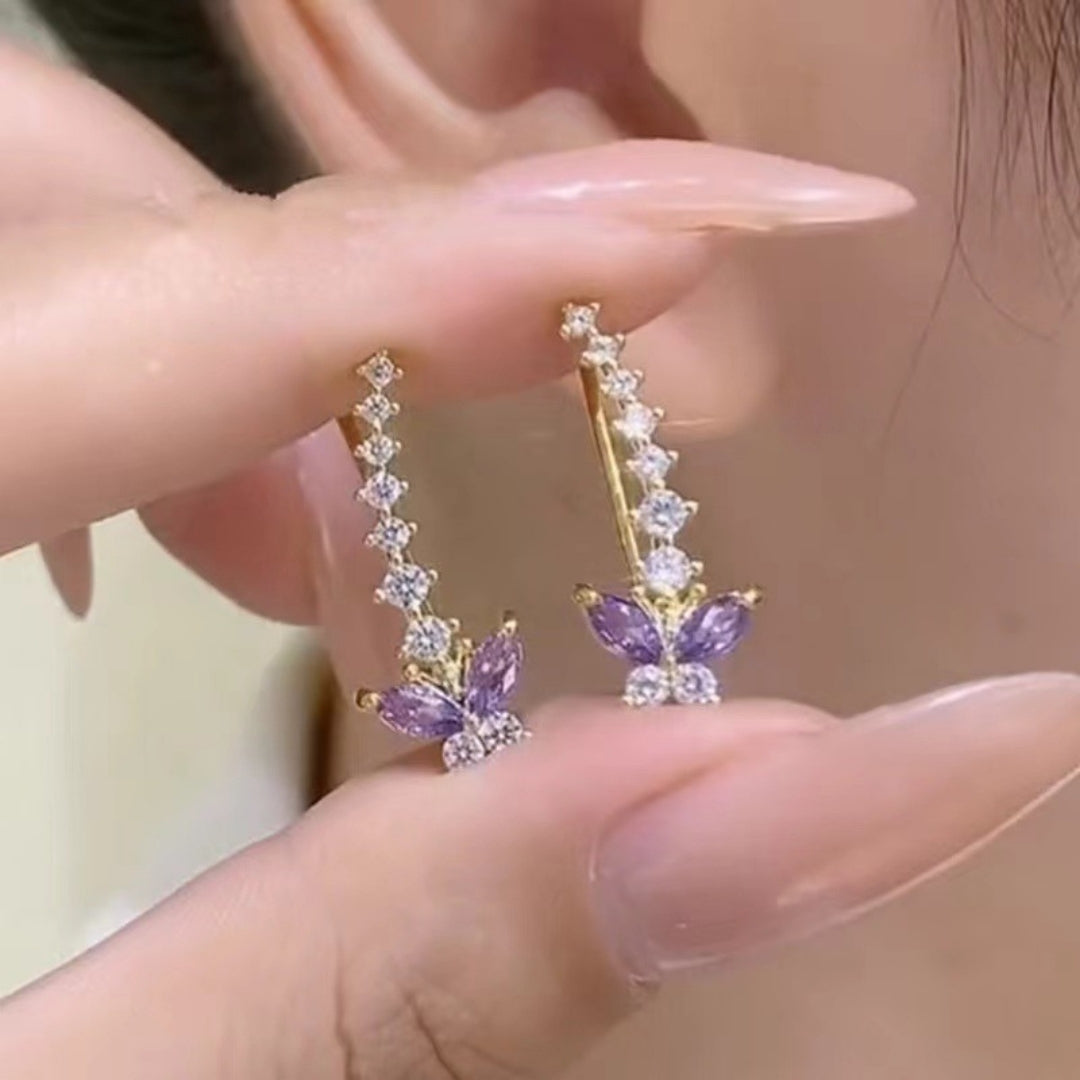 Amethyst Butterfly Earrings