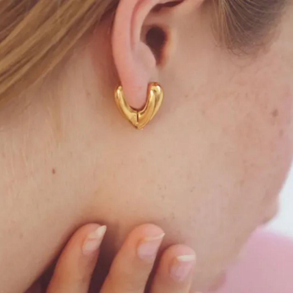 V Shape Glossy Earrings