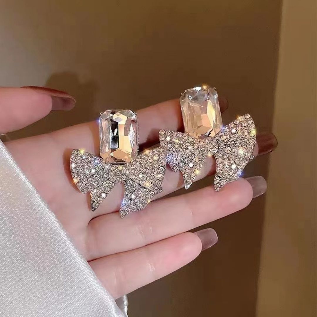 Stardust Bow-Tie Drop Earrings