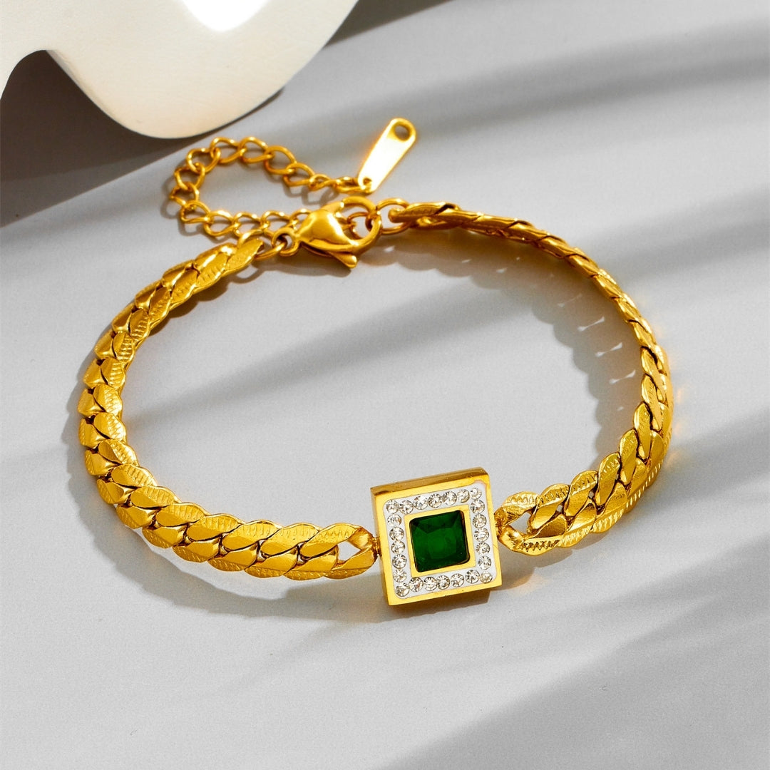 Regal Green Stone Bracelet