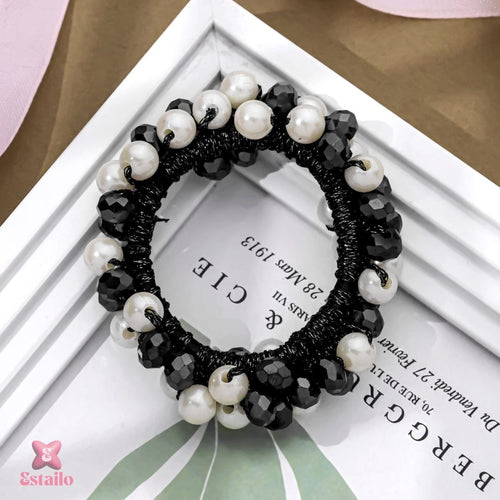 Noir Pearl Hair Ties