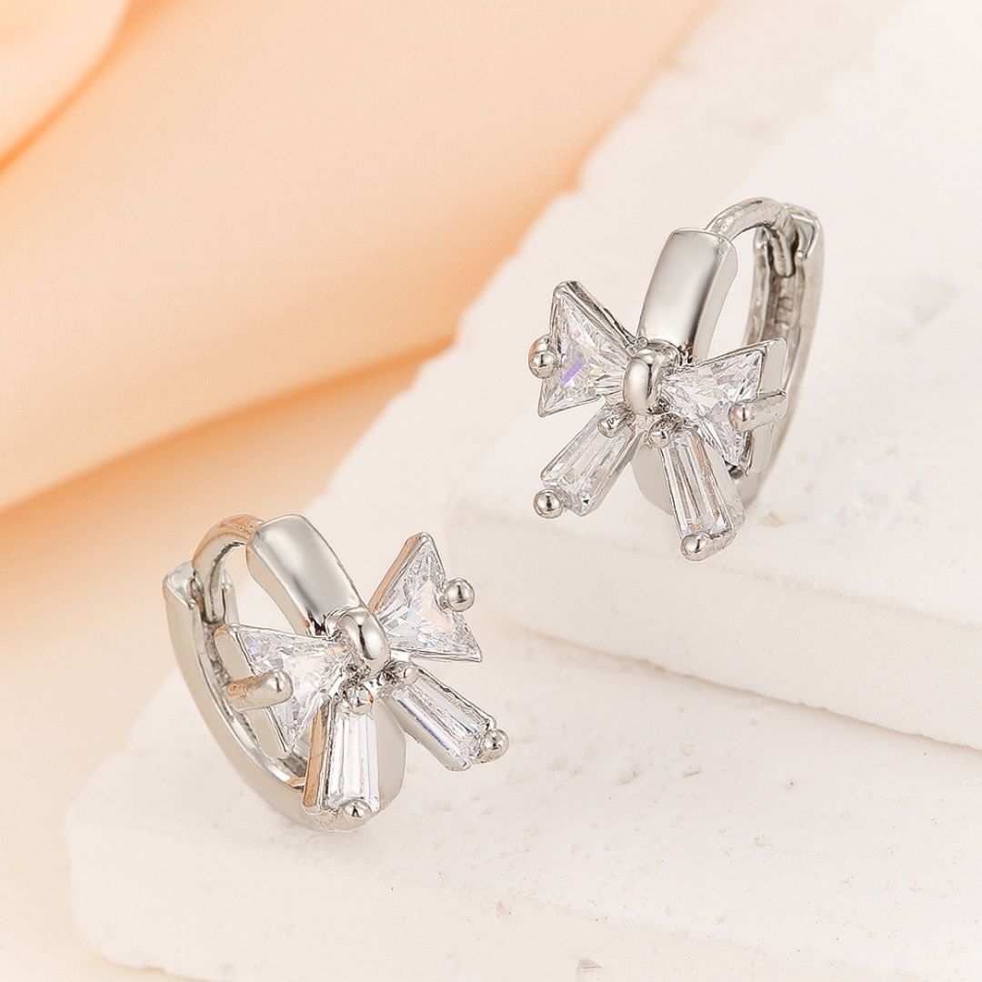 Silver Bowknot Earrings