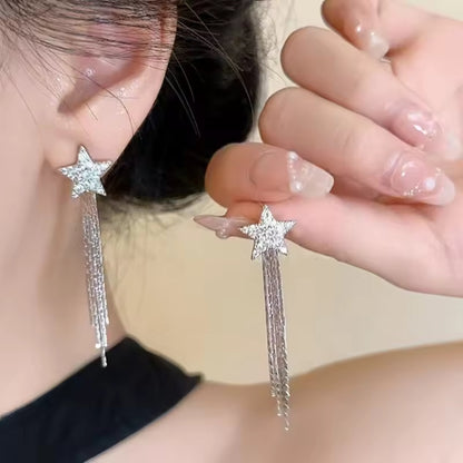 Aim For The Star Chain Earrings