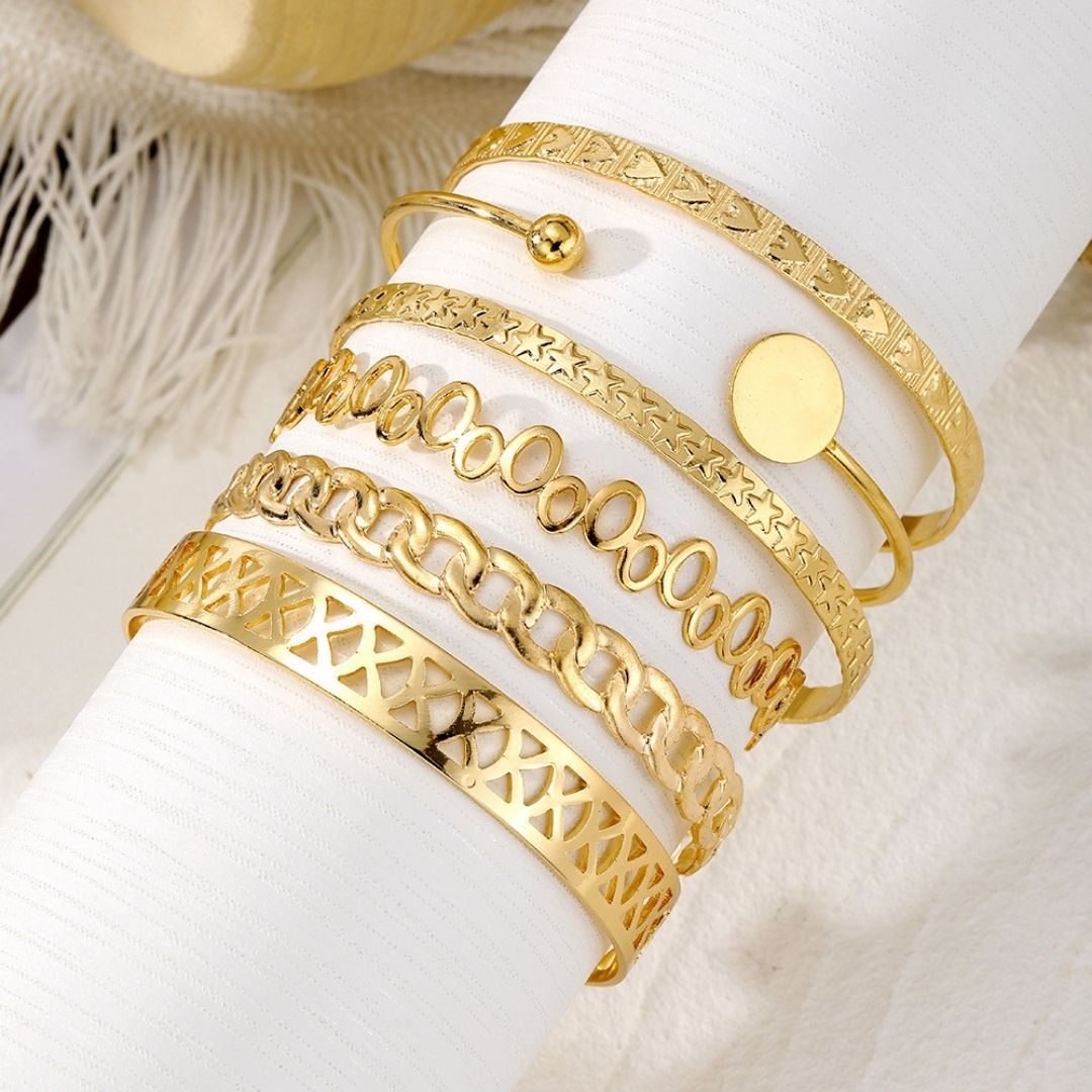 Starlight Geometric Stack Bracelet