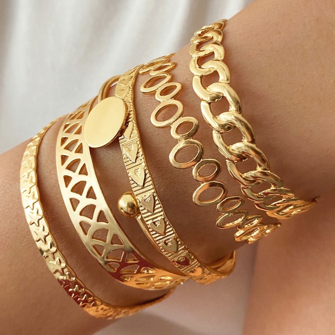 Starlight Geometric Stack Bracelet