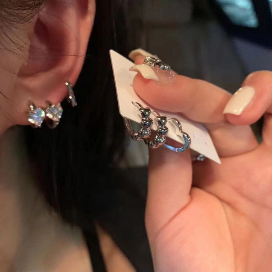 Infinite Love Huggie Trio Earrings