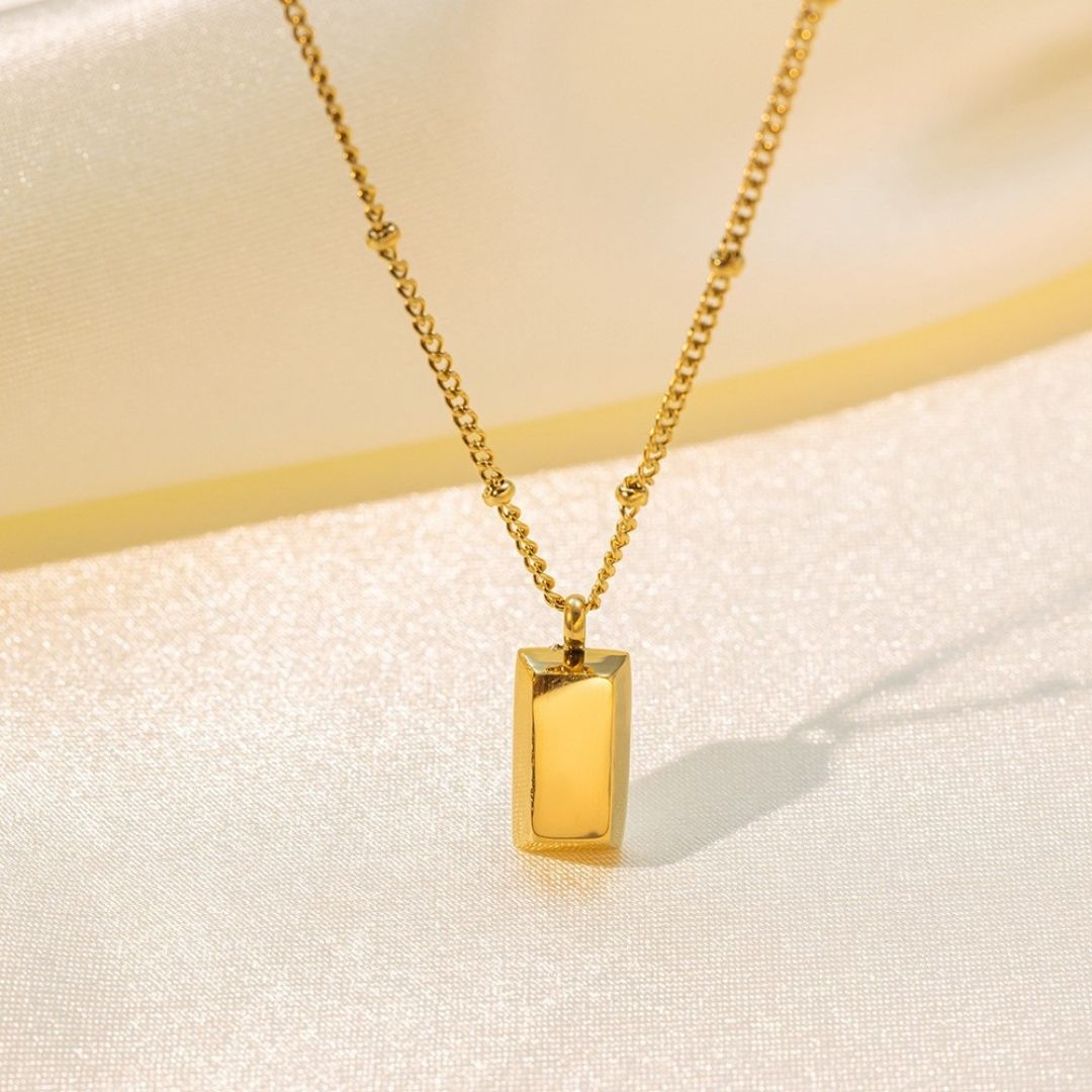 Golden Gilded Block Necklace