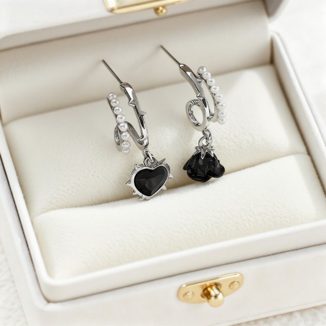 Midnight Rose Drops Earrings