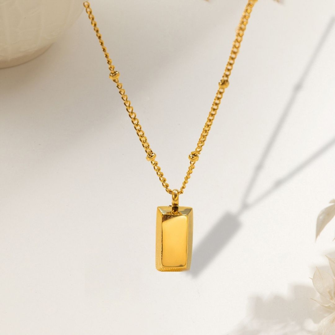 Golden Gilded Block Necklace