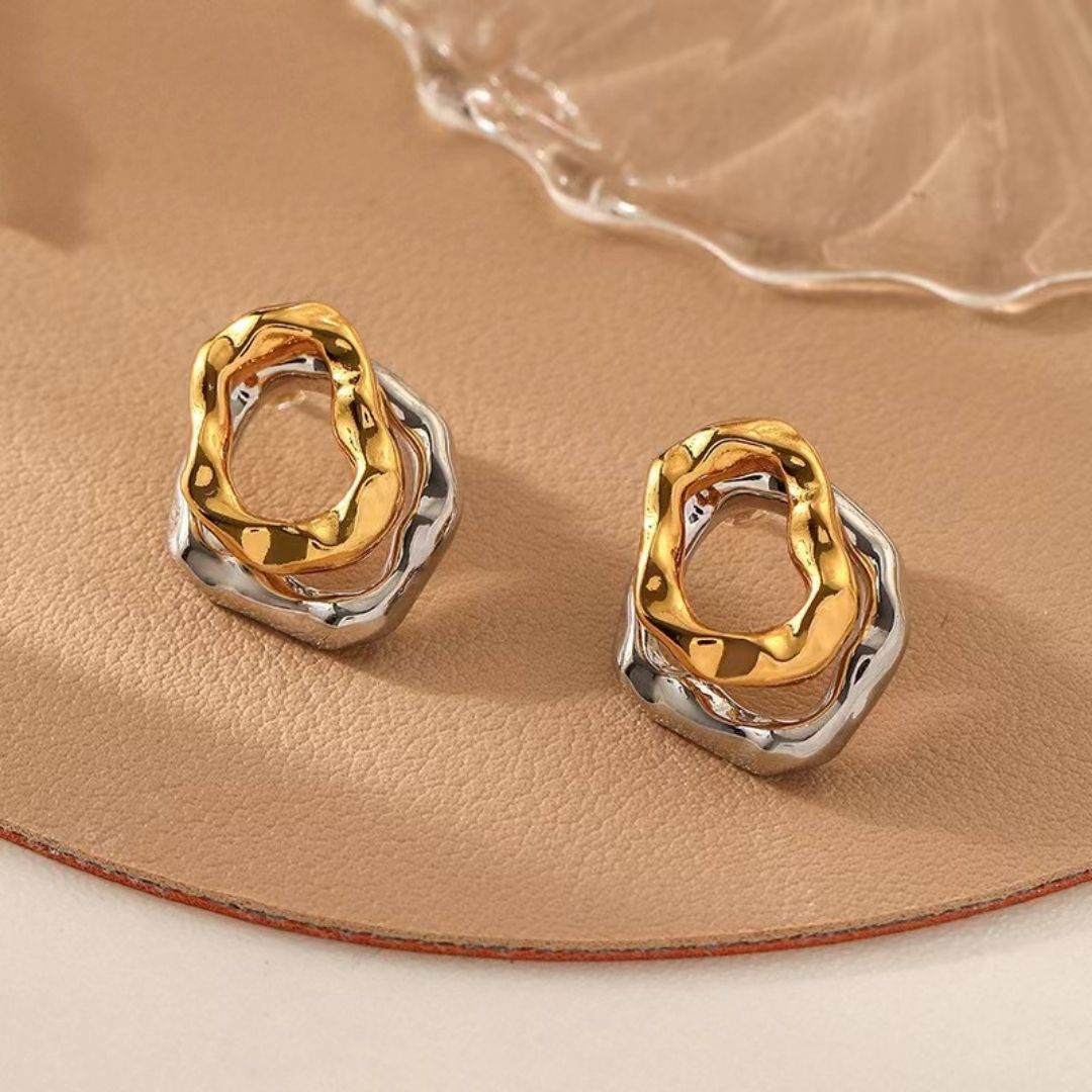 TwistLink Bicolor Studs Earrings