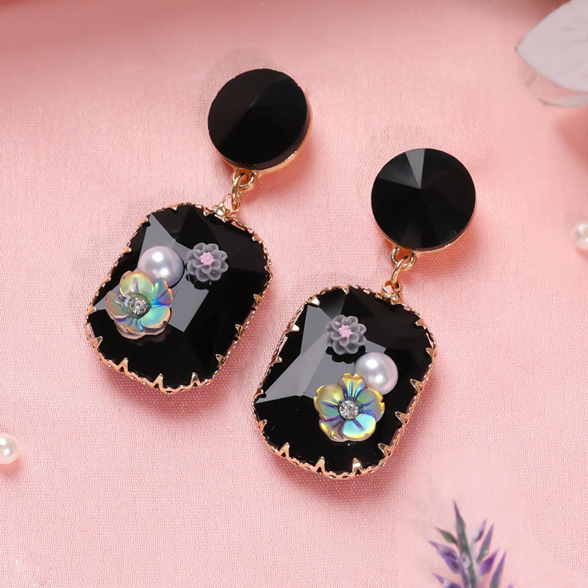 Crystal Midnight Statement Earring