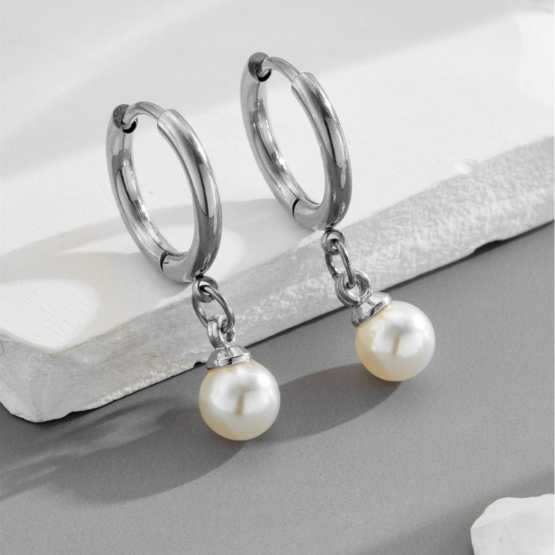 Linear Silver Charms Earrings