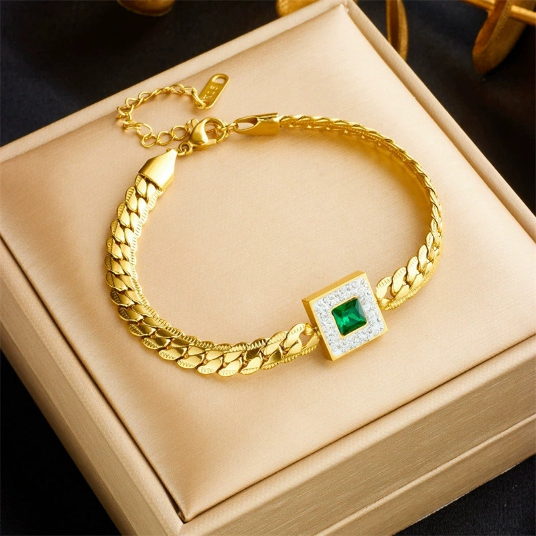 Regal Green Stone Bracelet
