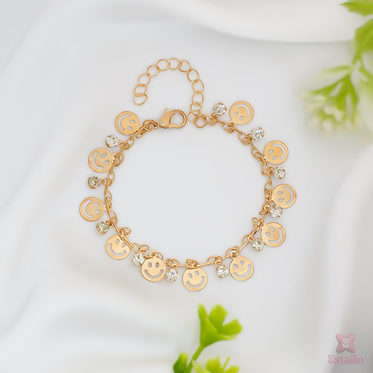 Golden Smiley Stone Bracelet