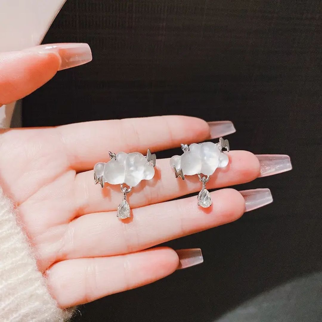 Cloud Thunder Hoops Earrings