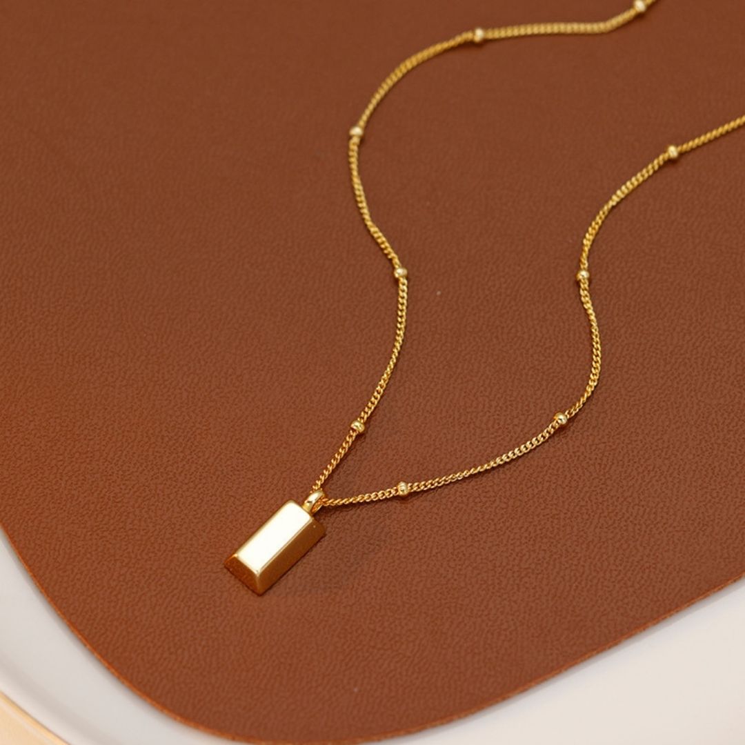 Golden Gilded Block Necklace